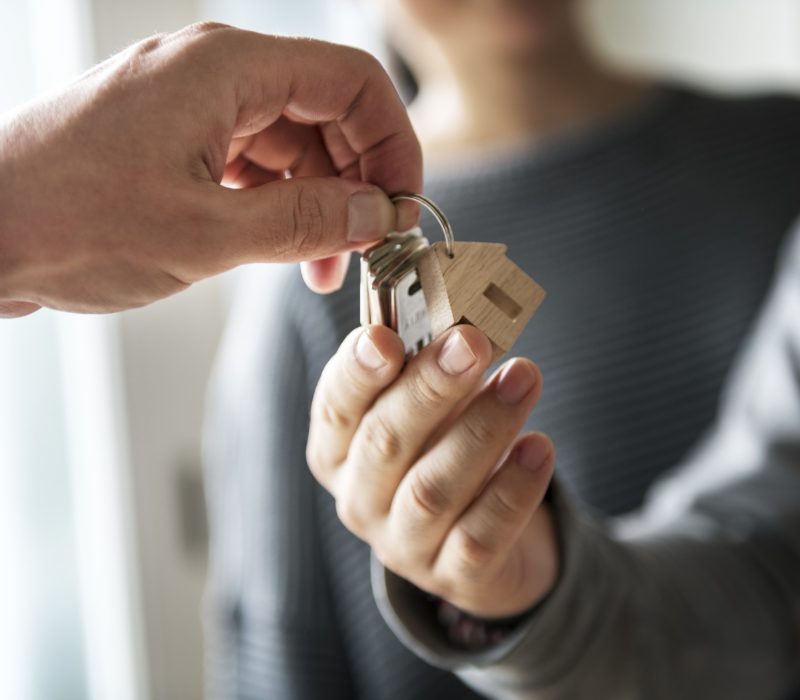 Asian family buy new house